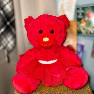Charming Red Rose Teddy Bear Plush (Build A Bear)
